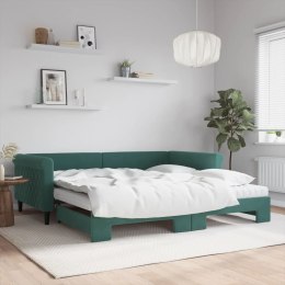 Sofa rozsuwana z materacami, ciemnozielona, 100x200 cm, aksamit Lumarko! Lumarko!