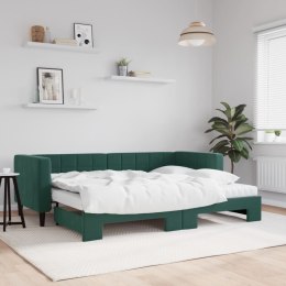 Sofa rozsuwana z materacami, ciemnozielona, 80x200 cm, aksamit Lumarko! Lumarko!