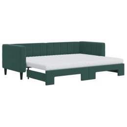 Sofa rozsuwana z materacami, ciemnozielona, 80x200 cm, aksamit Lumarko! Lumarko!