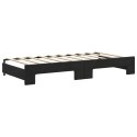 Sofa rozsuwana z materacami, czarna, 90x190 cm, aksamit Lumarko! Lumarko!