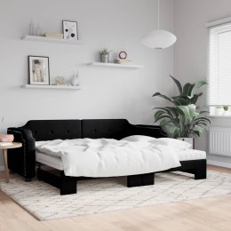 Sofa rozsuwana z materacami, czarna, 90x190 cm, tkanina Lumarko! Lumarko!