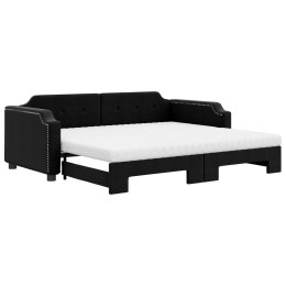Sofa rozsuwana z materacami, czarna, 90x190 cm, tkanina Lumarko! Lumarko!