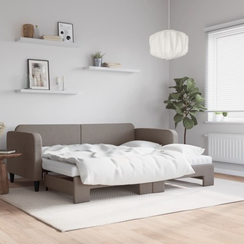 Sofa rozsuwana z materacami, kolor taupe, 90x200 cm, tkanina Lumarko! Lumarko!