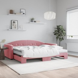 Sofa rozsuwana z materacami, różowa, 90x200 cm, aksamit Lumarko! Lumarko!