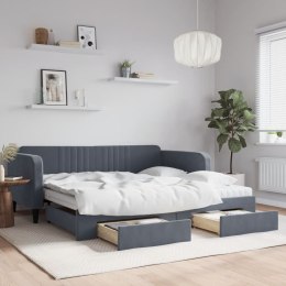 Sofa rozsuwana z szufladami, ciemnoszara, 100x200 cm, aksamit Lumarko! Lumarko!