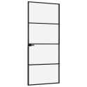 Drzwi wewnętrzne, czarne, 76x201,5 cm, szkło i aluminium Lumarko! Lumarko!