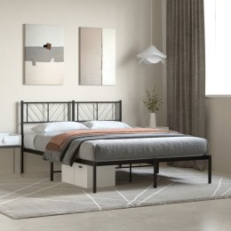 Metalowa rama łóżka z wezgłowiem czarna, 140x200 cm Lumarko! Lumarko!
