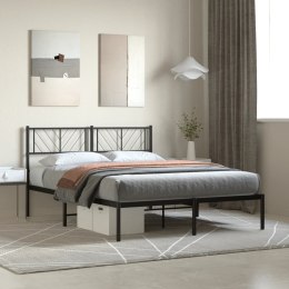 Metalowa rama łóżka z wezgłowiem, czarna, 160x200 cm Lumarko! Lumarko!