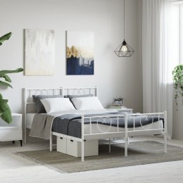 Metalowa rama łóżka z wezgłowiem i zanóżkiem, biała, 160x200 cm Lumarko! Lumarko!