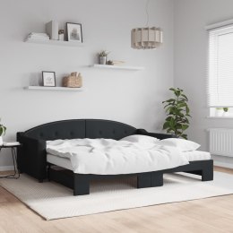 Sofa rozsuwana z materacami, czarna, 90x190 cm, tkanina Lumarko! Lumarko!