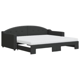 Sofa rozsuwana z materacami, czarna, 90x190 cm, tkanina Lumarko! Lumarko!