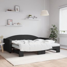 Sofa rozsuwana z materacami, czarna, 90x190 cm, tkanina Lumarko! Lumarko!