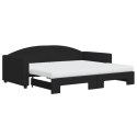 Sofa rozsuwana z materacami, czarna, 90x190 cm, tkanina Lumarko! Lumarko!