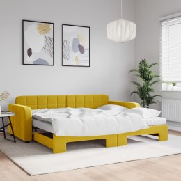 Sofa rozsuwana z materacami, żółta, 90x200 cm, aksamit Lumarko! Lumarko!