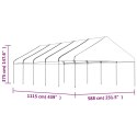 Namiot ogrodowy z dachem, biały, 11,15x5,88x3,75 m, polietylen Lumarko! Lumarko!
