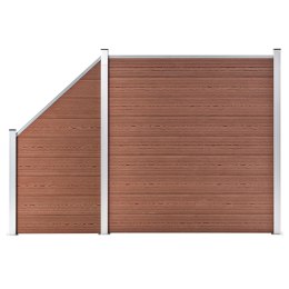 Ogrodzenie WPC, 1 panel kwadratowy + 1 skośny, 273x186 cm, brąz Lumarko! Lumarko!