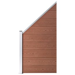 Ogrodzenie WPC, 1 panel kwadratowy + 1 skośny, 273x186 cm, brąz Lumarko! Lumarko!