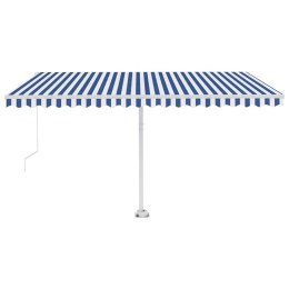 Ręcznie zwijana markiza z LED, 400 x 350 cm, niebiesko-biała Lumarko! Lumarko!