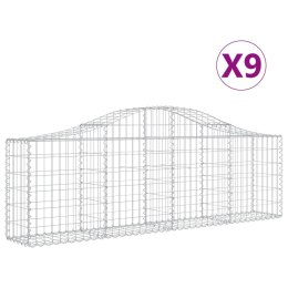 Kosze gabionowe, 9 szt, 200x30x60/80 cm, galwanizowane żelazo Lumarko! Lumarko!
