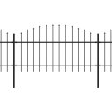 Panele ogrodzeniowe z grotami, stal, (1-1,25)x11,9 m, czarne Lumarko! Lumarko!