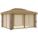 Altana ogrodowa z zasłonami, 4 x 3 m, kolor taupe, aluminium Lumarko! Lumarko!