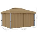 Altana ogrodowa z zasłonami, 4 x 3 m, kolor taupe, aluminium Lumarko! Lumarko!