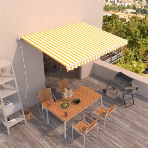 Automatycznie zwijana markiza, 450x350 cm, żółto-biała Lumarko! Lumarko!