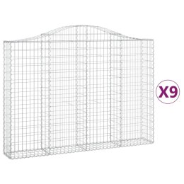 Kosze gabionowe, 9 szt, 200x30x140/160 cm, galwanizowane żelazo Lumarko! Lumarko!