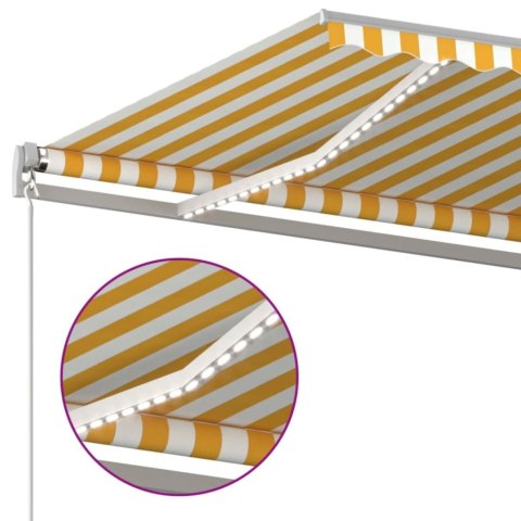 Ręcznie zwijana markiza z LED, 450 x 300 cm, żółto-biała Lumarko! Lumarko!