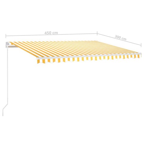 Ręcznie zwijana markiza z LED, 450 x 300 cm, żółto-biała Lumarko! Lumarko!