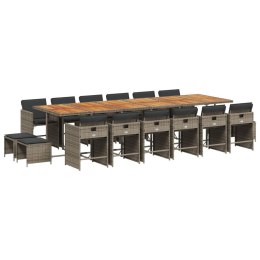 17-cz. zestaw mebli ogrodowych z poduszkami, szary, rattan PE Lumarko! Lumarko!