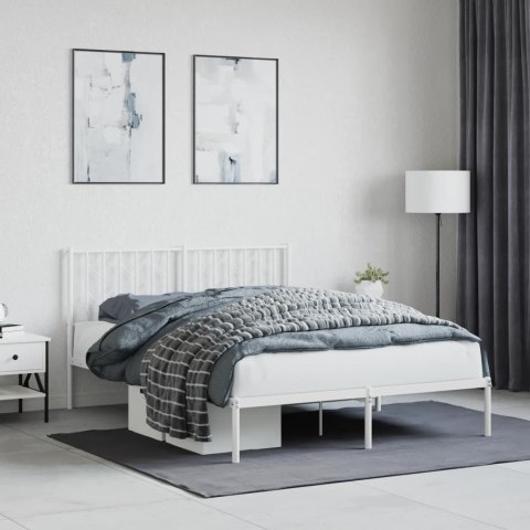 Metalowa rama łóżka z wezgłowiem biała, 140x200 cm Lumarko! Lumarko!