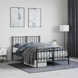 Metalowa rama łóżka z wezgłowiem i zanóżkiem, czarna, 120x200cm Lumarko! Lumarko!