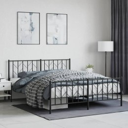 Metalowe łóżko z zanóżkiem, bez materaca, czarne, 160x200 cm Lumarko! Lumarko!