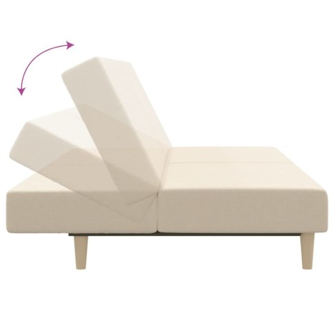Rozkładana kanapa 2-osobowa, kremowa, tapicerowana tkaniną Lumarko! Lumarko!