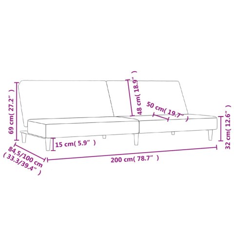 Rozkładana kanapa 2-osobowa, kremowa, tapicerowana tkaniną Lumarko! Lumarko!