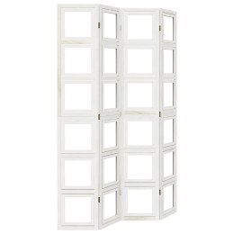 Parawan pokojowy, 4-panelowy, biały, lite drewno paulowni Lumarko! Lumarko!
