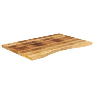 Blat biurka, z wycięciem, 90x60x2,5 cm, surowe drewno mango Lumarko! Lumarko!