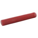 Ogrodzenie z siatki, stal i PVC, 25x1 m, czerwone Lumarko! Lumarko!