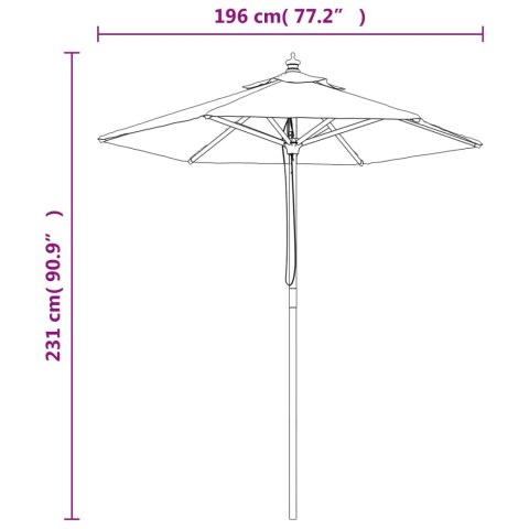 Parasol ogrodowy na drewnianym słupku, czarny, 196x231 cm Lumarko! Lumarko!