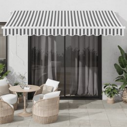 Ręcznie zwijana markiza z LED, antracytowo-biała, 350x250 cm Lumarko! Lumarko!