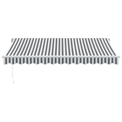 Ręcznie zwijana markiza z LED, antracytowo-biała, 350x250 cm Lumarko! Lumarko!