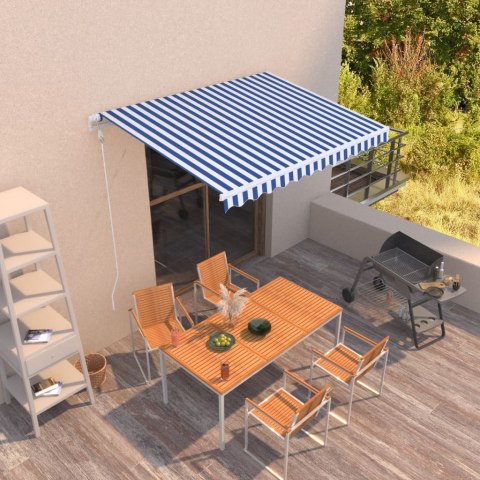 Automatycznie zwijana markiza, 300 x 250 cm, niebiesko-biała Lumarko! Lumarko!