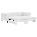 Sofa rozsuwana z materacami, biała, 90x200 cm, sztuczna skóra Lumarko! Lumarko!