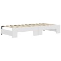 Sofa rozsuwana z materacami, biała, 90x200 cm, sztuczna skóra Lumarko! Lumarko!