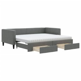 Sofa rozsuwana z szufladami, ciemnoszara, 90x190 cm, tkanina Lumarko! Lumarko!