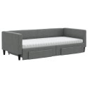 Sofa rozsuwana z szufladami, ciemnoszara, 90x190 cm, tkanina Lumarko! Lumarko!
