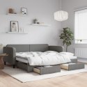 Sofa rozsuwana z szufladami, ciemnoszara, 90x190 cm, tkanina Lumarko! Lumarko!