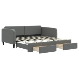Sofa rozsuwana z szufladami, ciemnoszara, 90x190 cm, tkanina Lumarko! Lumarko!
