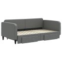 Sofa rozsuwana z szufladami, ciemnoszara, 90x190 cm, tkanina Lumarko! Lumarko!